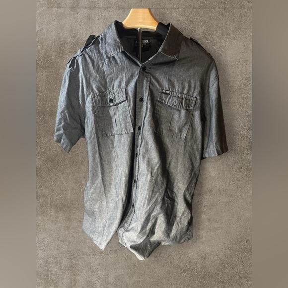 Zoo York Charcoal Button-Down Shirt - Picture 1 of 5